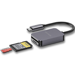 Porodo 2IN1 USB-C card reader SD microsd Grey / PD-21CDR-GY