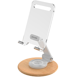 Porodo transparent mobile stand white / PD-TRNSMS-WH