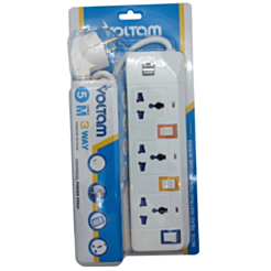 Удлинитель Voltam 5 m VP-27 3 Way Universal Type Power Strip with 2 Usb