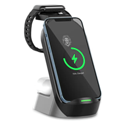 Green Lion 4 in 1 Fast Wireless Charger 15W Black GN4IN1WCBK