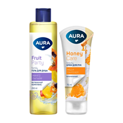 Dəst Aura Fruit&Honey duş geli və əl kremi 4752171018945