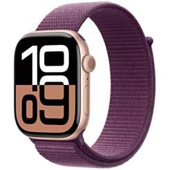 Apple Watch Series 10 46mm Rose Gold W/Plum sport Loop MWWV3QI/A