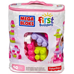 Mega Bloks Big Buildng Bag 60pc PINK 65541084179