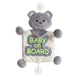 Светоотражающий мишка "Baby on Board" BabyJem Серый 8681049208750