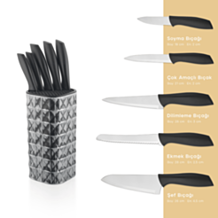 Набор ножей Schafer Quick Chef Standli 6 предметов Серый 8699131772737 