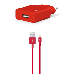 Ttec SmartCharger Travel Charger 2.1A Lightning Cable Red / 2SCS20LK