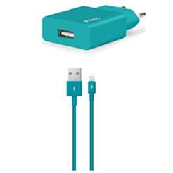 Ttec SmartCharger Travel Charger 2.1A Lightning Cable Turquoise / 2SCS20LTZ