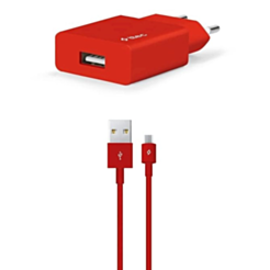 Ttec SmartCharger Travel Charger 2.1A Micro USB Cable Red 2SCS20MK
