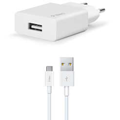 TTEC Smartcharger Travel Charger 2.1A Type-C Cable White / 2SCS20CB