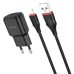 Borofone Orion Charger + Cable Lightning 1 m BA48A Black