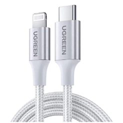 Cabel Ugreen USB to Lightning MFI 2.4A 2M SILVER / US199-60163