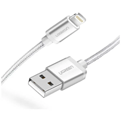 Cabel Ugreen USB to lightning MFI 2.4A 1M Silver / US199-60161