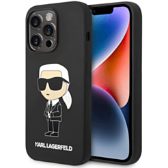 Qoruyucu örtük Karl Lagerfeld Silicone Hard Case iPhone 15 Pro Max - Black / KLHCP15XSNIKBCK