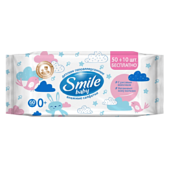 Влажные салфетки Smile Baby с рисовым молочком 60 шт 4823071637793