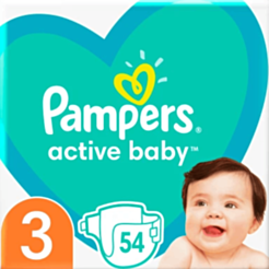 Подгузник Pampers Active Baby Dry S3 Midi 54 шт 8001090948977