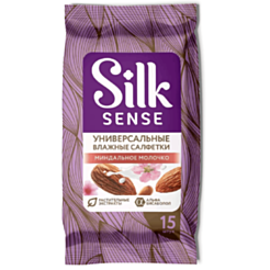 Универсальные влажные салфетки Ola! Silk Sense Миндальное молочко 15 шт 4630038000770