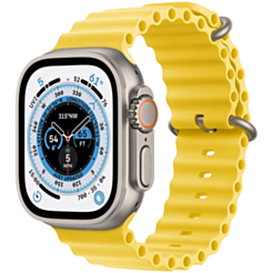 Apple Watch Ultra 49 mm Titanium Case W/Yellow Ocean Band / MNHG3RB/A