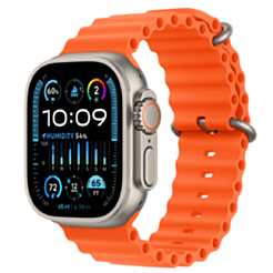 Apple Watch Ultra 2 49 mm Titanium W/Orange Ocean Band/MREH3RB/A