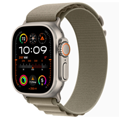 Apple Watch Ultra 2 49 mm Titanium W/Olive Alpine Band Loop L / MRF03GK/A 