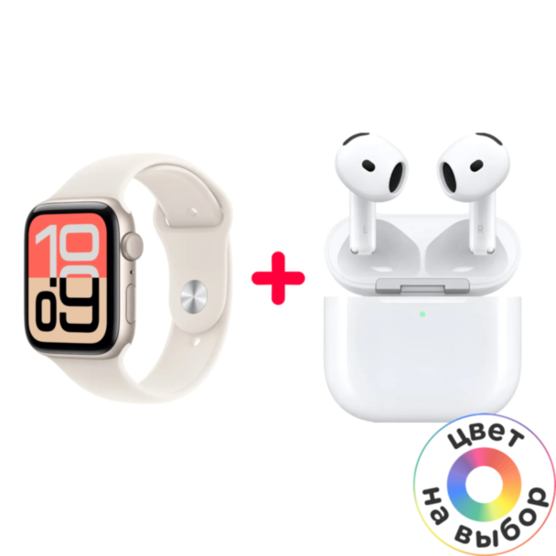 Apple AirPods 4 + Apple Watch SE 3 40mm Starlight W/Starlight Sport Band S/M MEH34RK/A