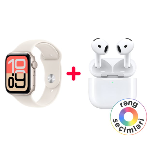 Apple AirPods 4 MXP63ZE/A + Apple Watch SE 3 40mm Starlight W/Starlight Sport Band S/M MEH34ET/A