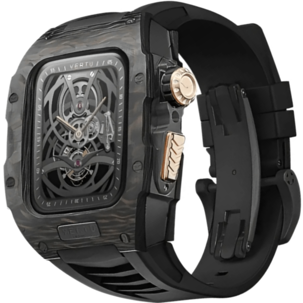 Vertu Watch H1 Stainless Steel Black and Gold-Black Rubber (SW-BG-004-05-HW)
