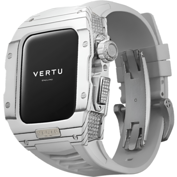 Smart saat Vertu Watch H1 SW-WD-004-01-HW Stainless Steel WG White Rubber