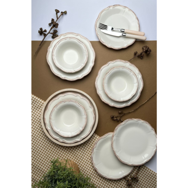 Столовый сервиз Tabak Evi Stoneware Antik 24 предмета FLY24YKPRS962