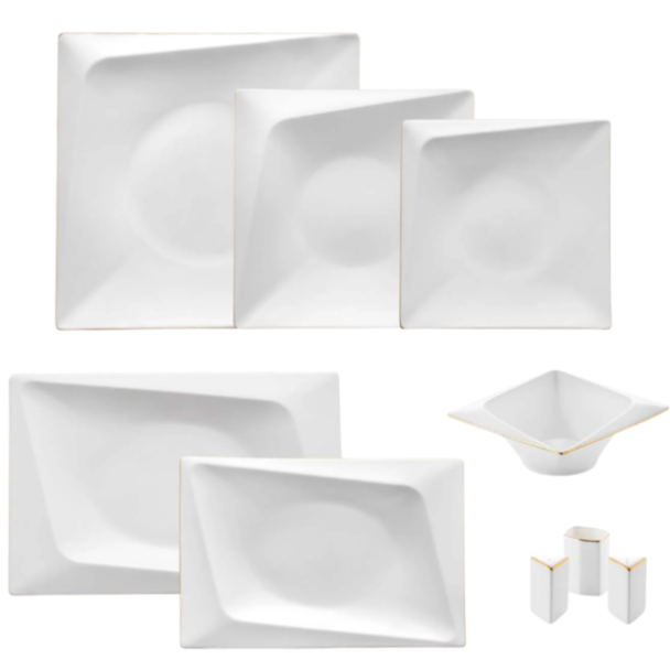 Столовый сервиз Jumbo Fold 58 предметов Золотистый 8682972064352